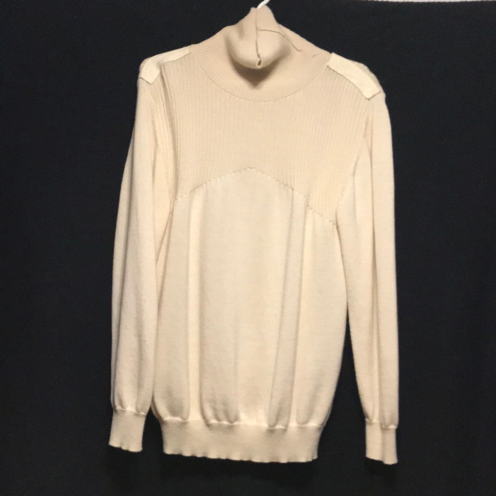 cream cashmere versace turtleneck sweater